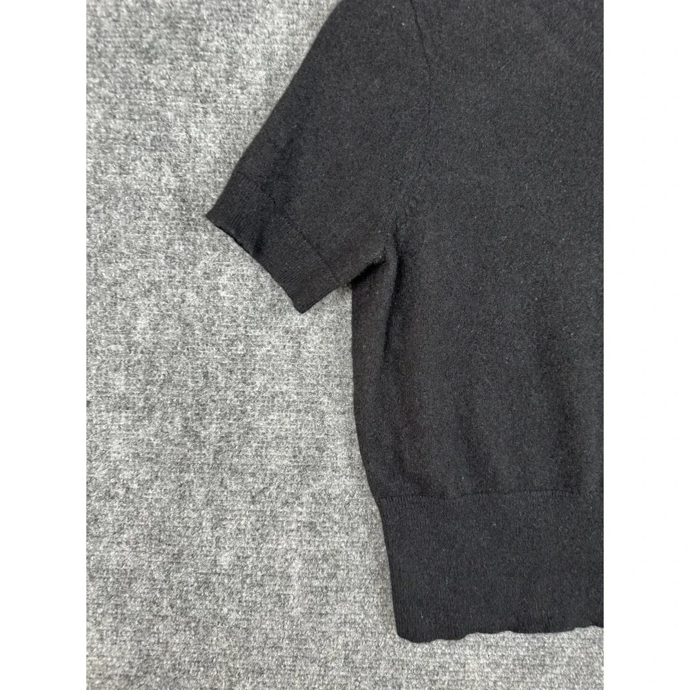 J.Crew Women Cashmere Shrunken T Shirt Sweater S Black Crewneck Quiet Luxury